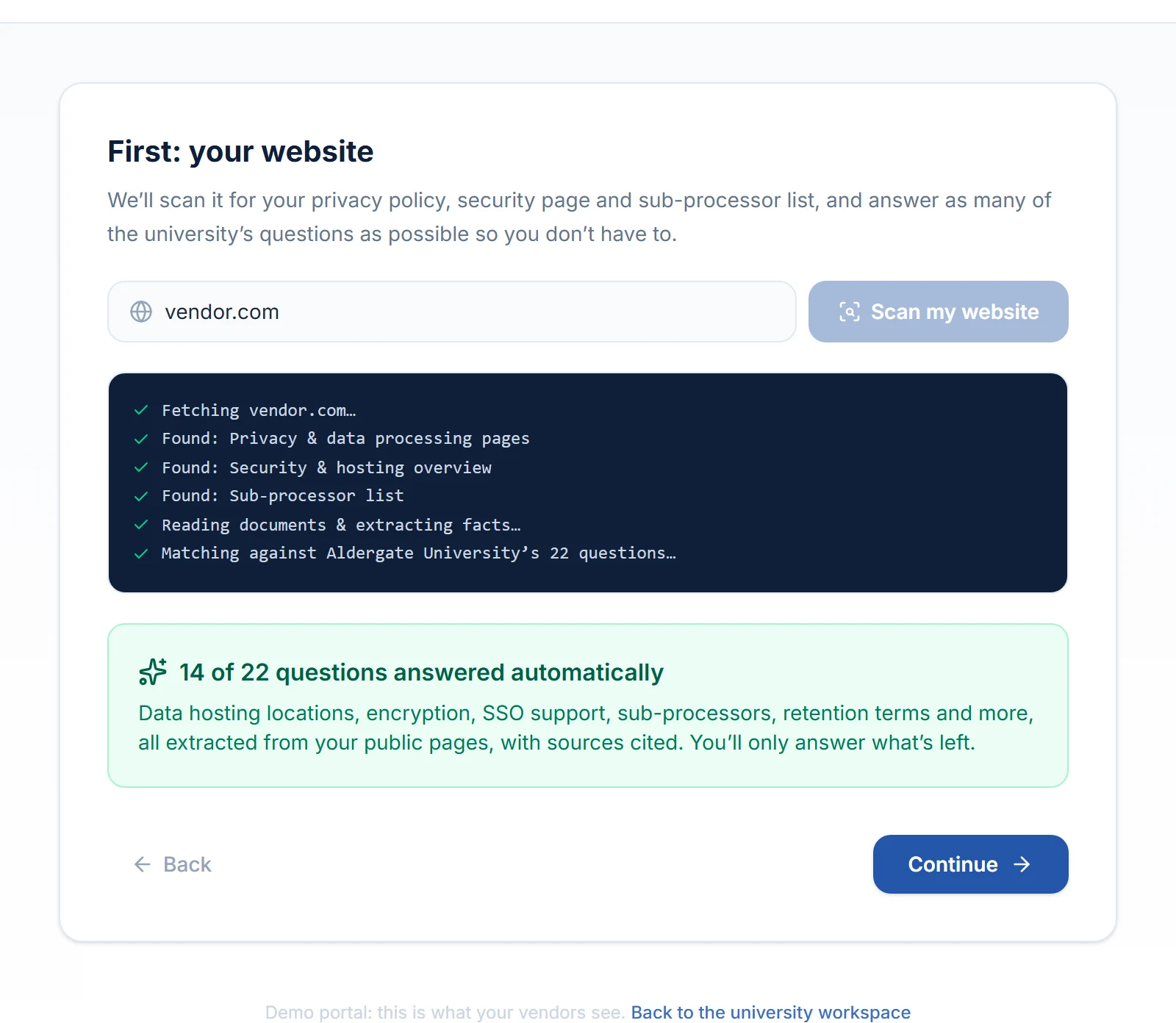 One link replaces the questionnaire email